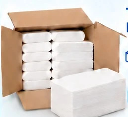 Caja con toallas intercaladas blancas premium